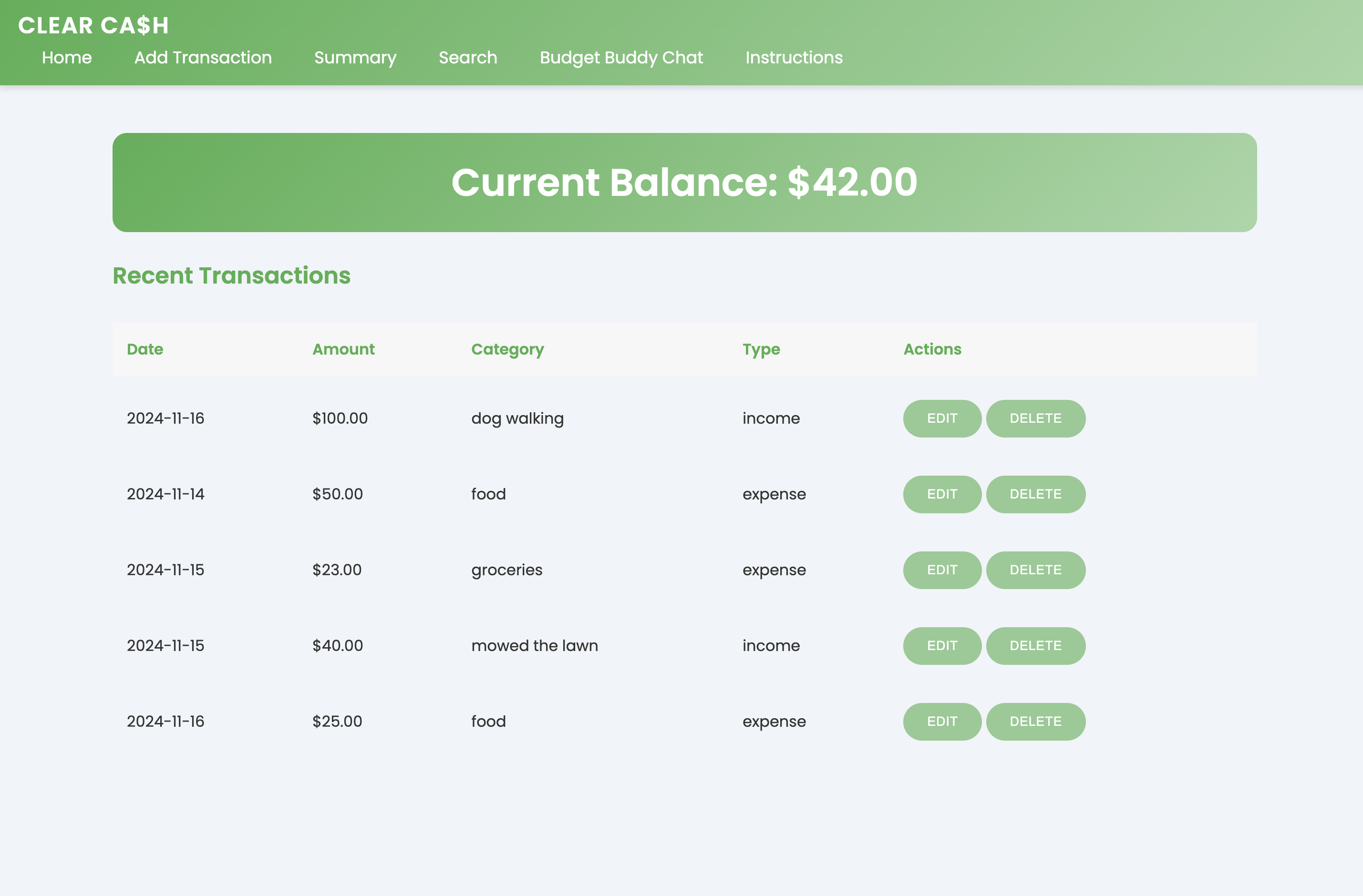 Clear Cash Screenshot 1